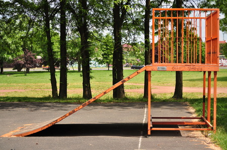 Jumping ramp on the public park