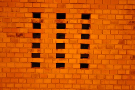 Night view brick wall texture buildingの写真素材