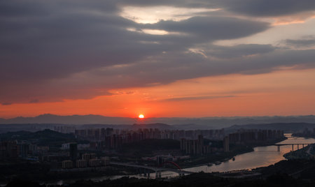 China, the city where the sun risesの写真素材