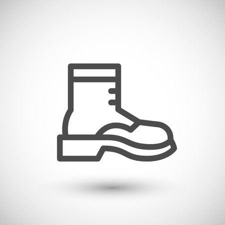Industrial boot line icon isolated on grey. Vector illustrationのイラスト素材