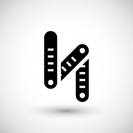 Folding rule icon isolated on grey. Vector illustrationのイラスト素材