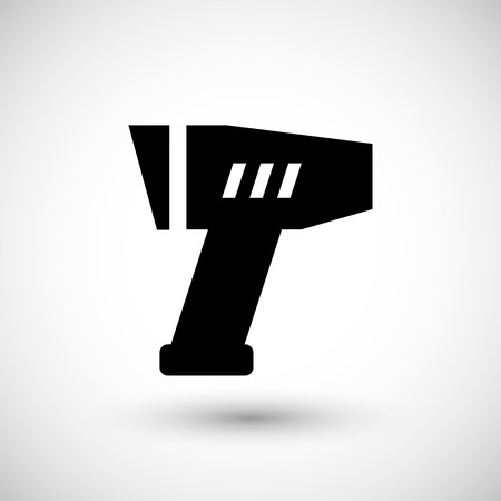 Modern pyrometer icon isolated on grey. Vector illustrationのイラスト素材