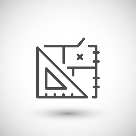 Architectural blueprint line icon isolated on grey.のイラスト素材