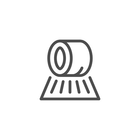 Hay roll line iconのイラスト素材
