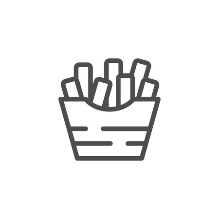 French fries line iconのイラスト素材