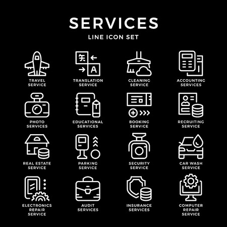 Set line icons of servicesのイラスト素材
