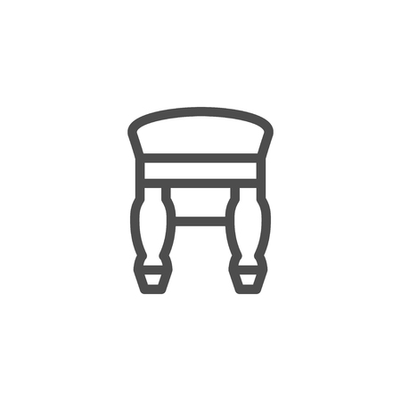 Retro backless stool line iconのイラスト素材