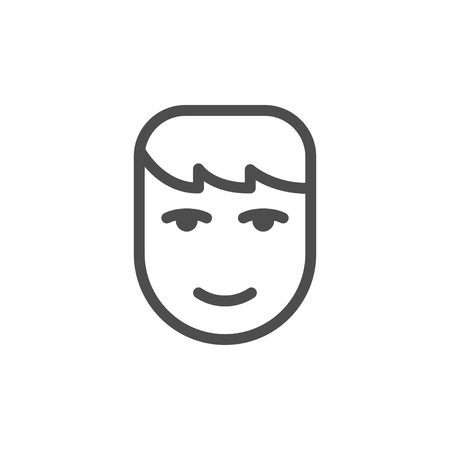 Human face line iconのイラスト素材
