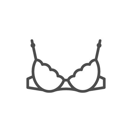 Bra line icon isolated on white. Vector illustrationのイラスト素材