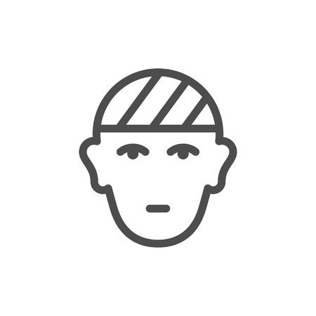 Head injury line iconのイラスト素材