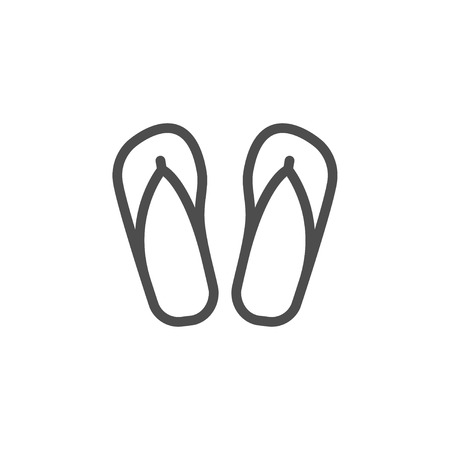 Flip flop line icon isolated on white. Vector illustrationのイラスト素材