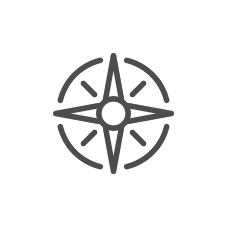 Wind rose line icon illustration on white background.のイラスト素材