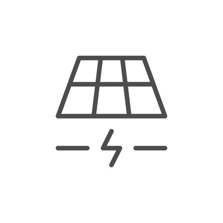 Solar panel line iconのイラスト素材