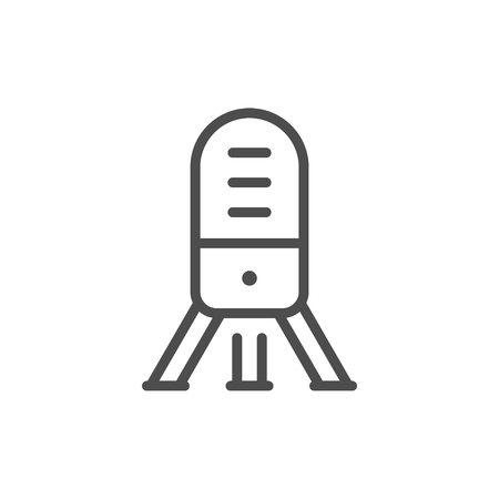 Table microphone line icon isolated on white. Vector illustrationのイラスト素材