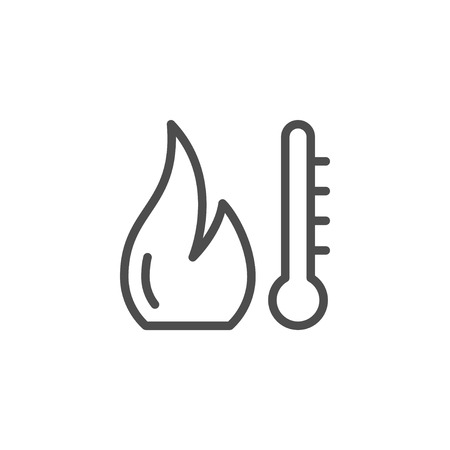 Fire temperature line iconのイラスト素材