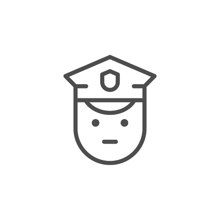 Policeman line iconのイラスト素材