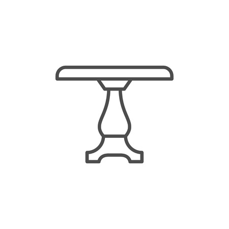 Pedestal table line icon isolated on white. Vector illustrationのイラスト素材