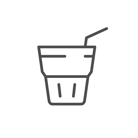 Drink line icon isolated on white. Vector illustrationのイラスト素材