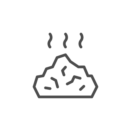 Garbage line icon isolated on white. Vector illustrationのイラスト素材