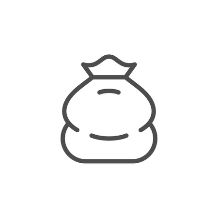 Sack line icon isolated on white. Vector illustrationのイラスト素材