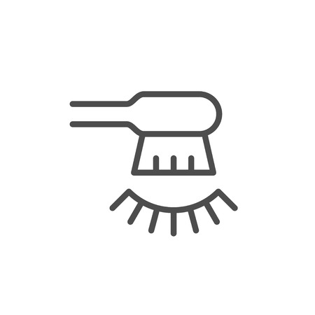 Eyelash brush line icon isolated on white. Vector illustrationのイラスト素材