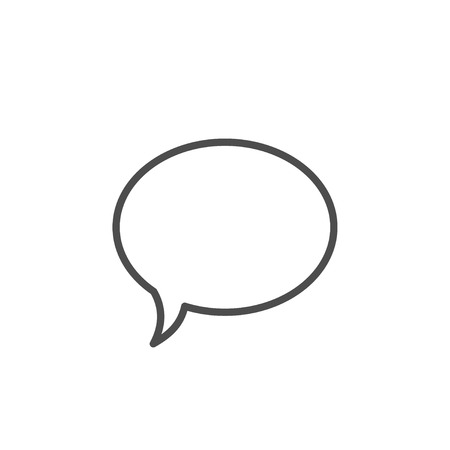 Speech bubble line icon isolated on white. Vector illustrationのイラスト素材