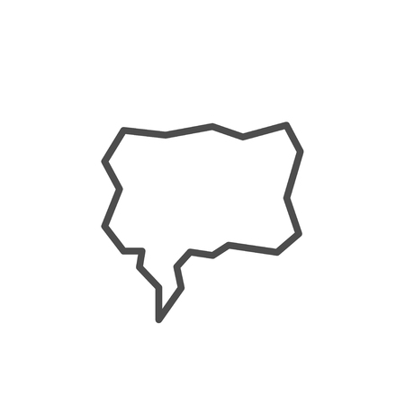 Speech bubble line icon isolated on white. Vector illustrationのイラスト素材