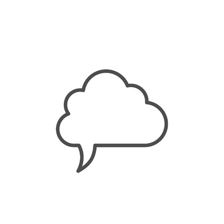 Speech bubble line icon isolated on white. Vector illustrationのイラスト素材