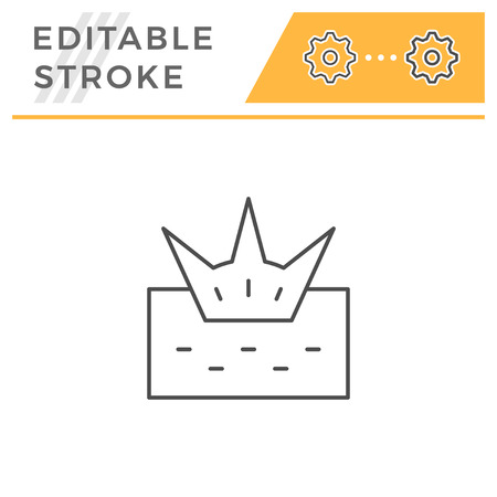 Explosion line icon isolated on white. Editable stroke. Vector illustrationのイラスト素材