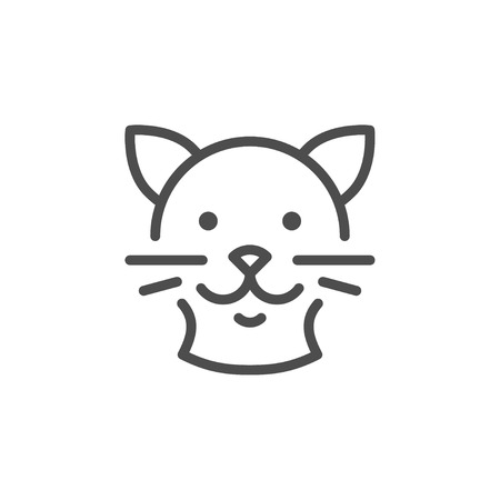 Cat line icon isolated on white. Vector illustrationのイラスト素材