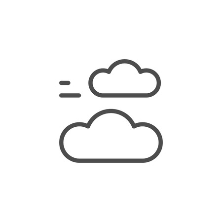 Clouds line icon isolated on white. Vector illustrationのイラスト素材