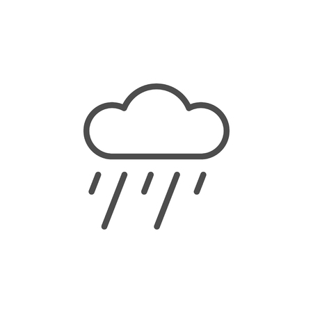 Rain line icon isolated on white. Vector illustrationのイラスト素材