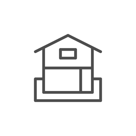 House scheme line icon isolated on white. Vector illustrationのイラスト素材