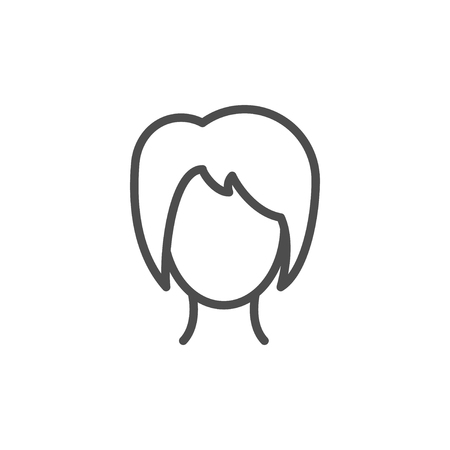 Female line icon isolated on white. Vector illustrationのイラスト素材