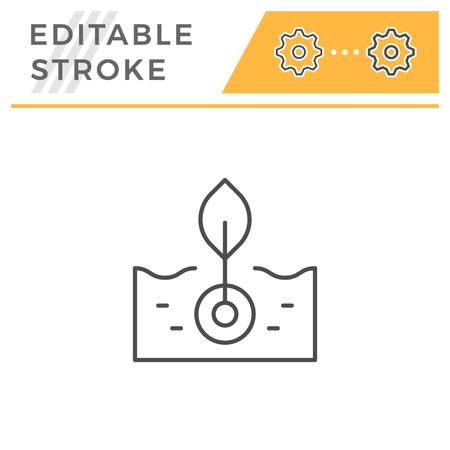 Sprout line icon isolated on white. Editable stroke. Vector illustrationのイラスト素材