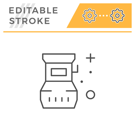 Slot machine line icon isolated on white. Editable stroke. Vector illustrationのイラスト素材