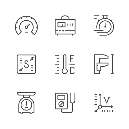 Set line icons of measurement isolated on white. Vector illustrationのイラスト素材