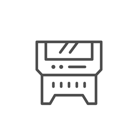 Laser machine line icon isolated on white. Vector illustrationのイラスト素材
