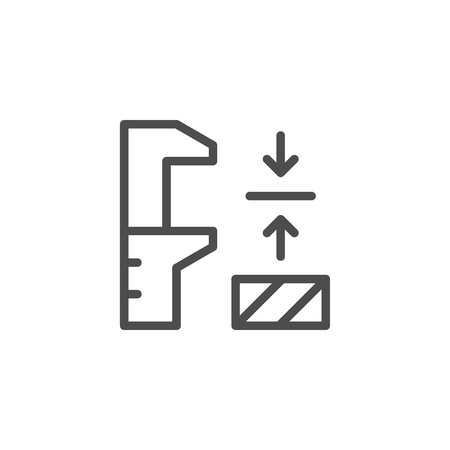 Industrial measurement line icon isolated on white. Vector illustrationのイラスト素材