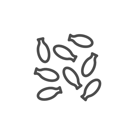 Cardamom line icon isolated on white. Vector illustrationのイラスト素材