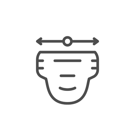 Diaper size line icon isolated on white. Vector illustrationのイラスト素材