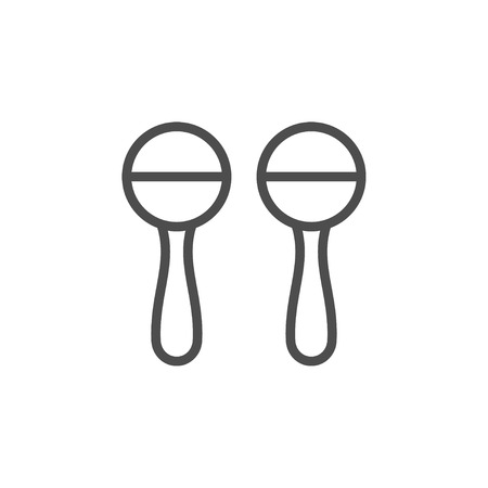 Musical instrument maracas line outline iconのイラスト素材