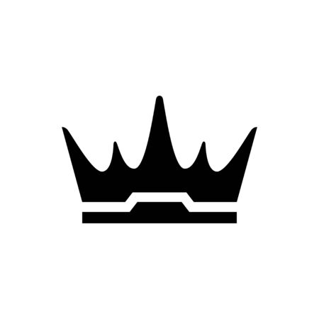 Royal crown and power symbol glyph icon isolated on white. Traditional medieval tiara. Monarchy sign. Coronation. King, queen, prince, princess vintage jewelry of hat. Vector illustrationのイラスト素材