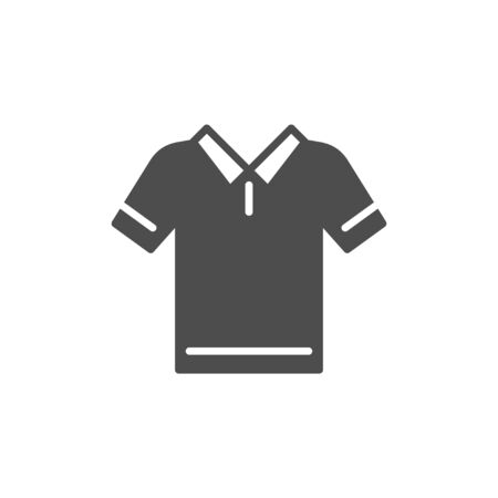 Polo t-shirt glyph modern icon isolated on white. Vector illustrationのイラスト素材