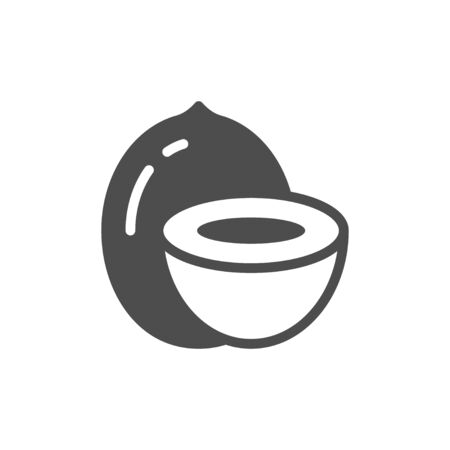 Coconut or cocoanut glyph iconのイラスト素材