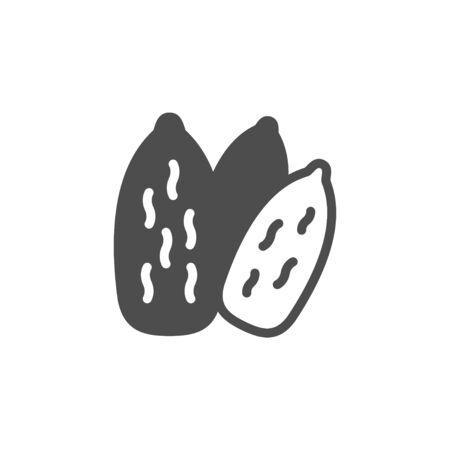 Almonds glyph icon or nuts symbolのイラスト素材