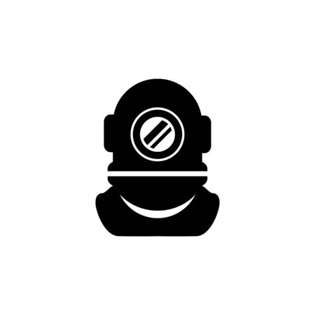 Diving helmet and protective gear glyph iconのイラスト素材