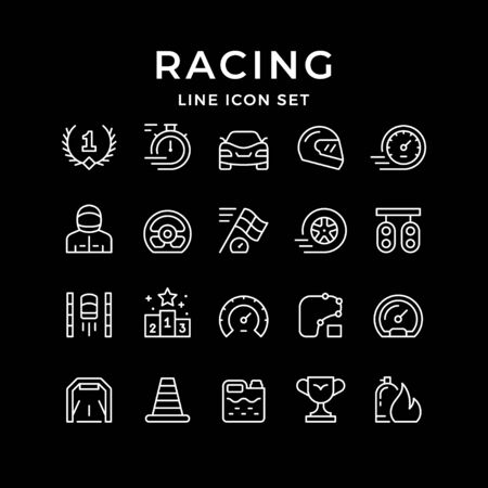 Set line icons of racingのイラスト素材
