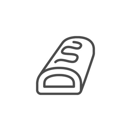 Filled chocolate piece line outline iconのイラスト素材