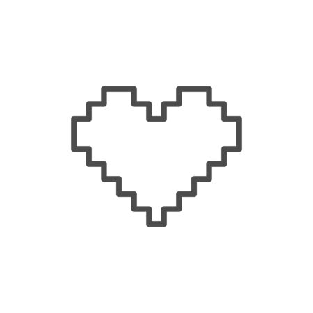 Digital love line outline icon and romance elementのイラスト素材